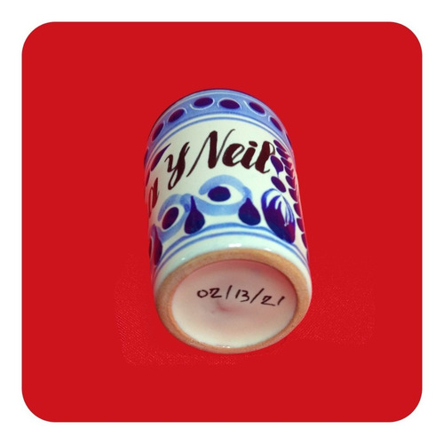Imagen 7 de 10 de Set 30 Tequileros Shot Personalizados Talavera Poblana Tql