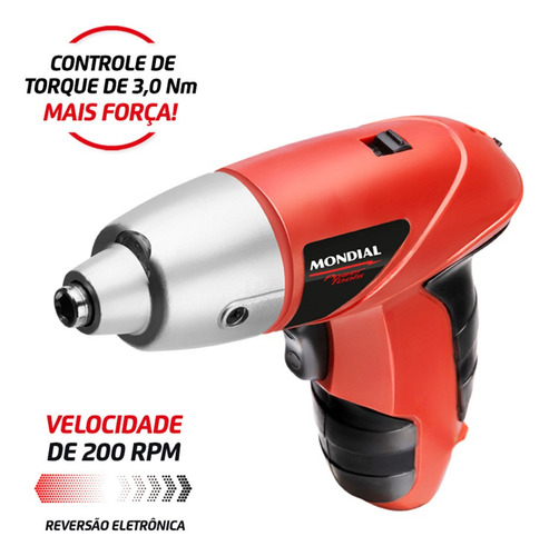 Parafusadeira A Bateria 4,8v C/ 11 Bits E Prolongador Fpf-05