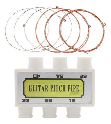 6 Tones Pitch Pipe Tuner Y 6 Piezas Guitar Strings Set Para
