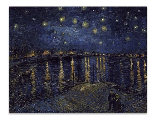 Cuadro Canvas Noche Estrellada Sobre Rodano Van Gogh 54x70