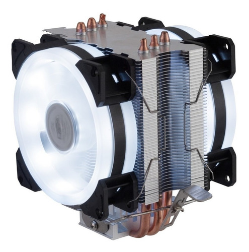 Imagem 3 de 9 de Cooler Duplo Rgb Cpu Fan Pc Intel Amd 775 1151 1155 Am3 Am4