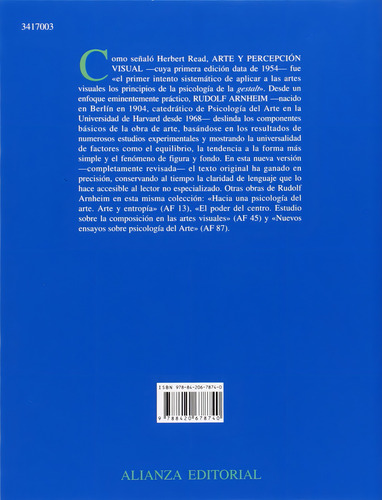 Arte Y Percepcion Visual: Psicologia Del Ojo Creador