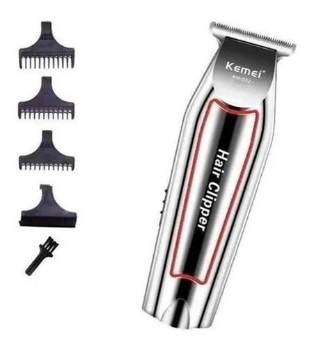 Maquininha Barbear Cabelo Fazer Pézinho Bivolt Dias Dos Pais Cor Braco e Preto 110V/220V