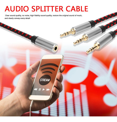 Cable Adaptador De Extensión De Audio Hembra A 3 Macho De