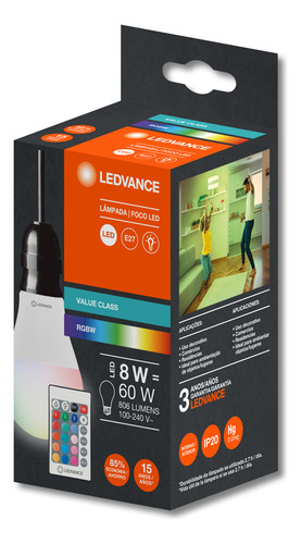 Pack 3 Foco Led Ledvance Rgb + 3 Dicro Gu10 Control Remoto