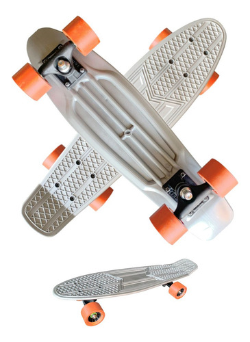 Skate Mini Cruiser Moon Time Prateado 22 Pol