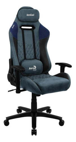 Imagen 2 de 2 de Silla de escritorio AeroCool Duke gamer ergonómica steel blue con tapizado de gamuza y cuero sintético