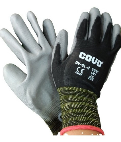 Guantes De Nylon Recubrimiento Poliuretano Pack 2 Pares M