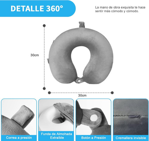 Almohada De Viaje, Almohada Cervical De Espuma Viscoelástica