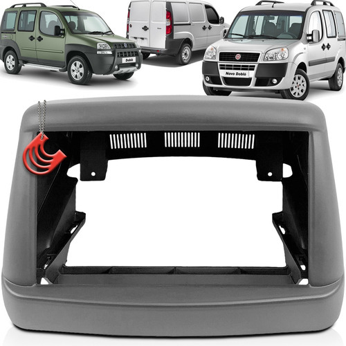 Moldura Painel 2 Din Multimidia Dvd Mp5 Doblo 2013 2014 2015