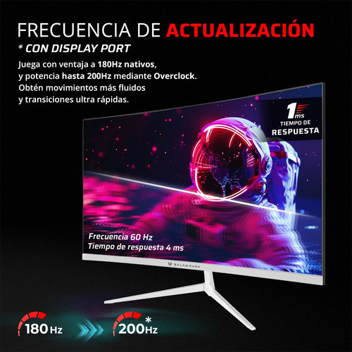 Monitor Gamer Curvo 27 Va Andromeda Mag27y Fhd R1800 180hz Negro