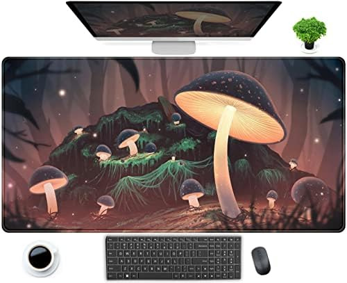 Tapete e mouse com cogumelos mágicos fofos
