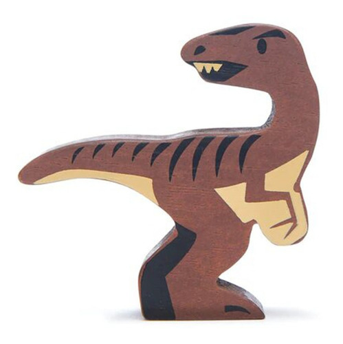 Imagen 1 de 3 de Juguete De Madera Dinosaurio Velociraptor Niños Bebés Febo