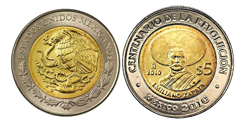 Moneda De Emiliano Zapata 5 Pesos
