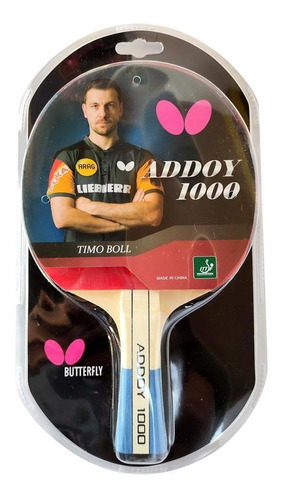 Raquete Tenis De Mesa Clássica Butterfly Addoy 1000 Ittf