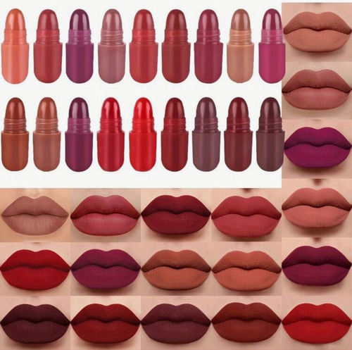 Labial Pintura De Labios Mini 18 Tonos Mate Cápsula Pigmento