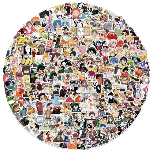 Sticker 100 Unidades Varias Figuras Animes Más Conocidas