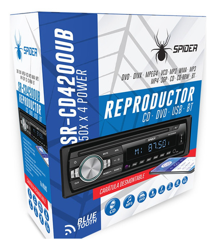 Estéreo Para Auto 1 Din Bluetooth Cd Mp3 Dvd Usb Desmontable