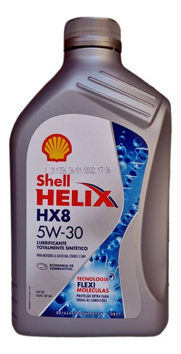 1 Litro De Óleo Shell Helix Hx8 5w30 Motor Api Sp Sintético