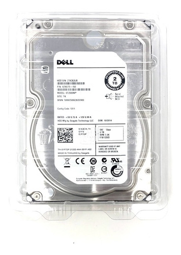 Disco Duro Servidor Dell 2tb 3.5  7200rpm Sas 12gb/s Hotswap