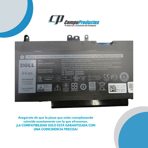 Bateria Dell Precision 3510 M3510 Latitude 5570 E5570 Wj5r2