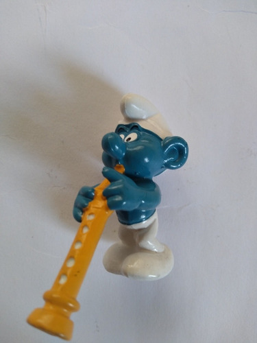 Figura Pitufo Schleich Con Clarinete Colección Años 80 S