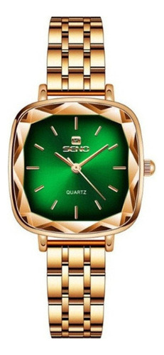 Relojes Cuadrados Elegantes De Cuarzo Con Diamantes Seno S04