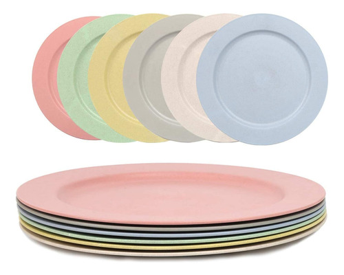 Shopwithgreen Plato Cena Paja Trigo 10  Plastico Resistente