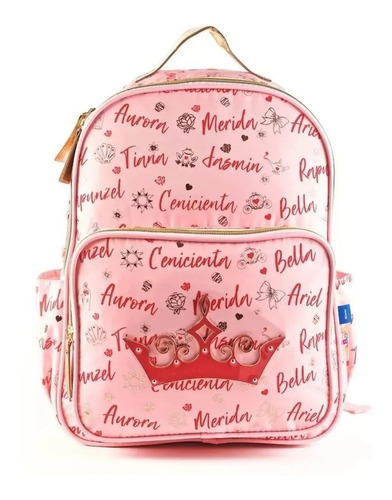 Mochila Princesas Corona 16 Pulgadas Espalda Wabro 81256