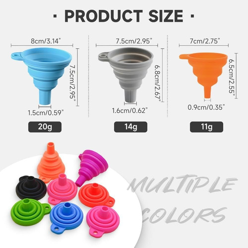 Juego De Embudos Plegables De 6 Paquetes Para Cocina