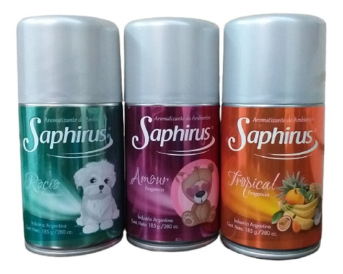 Aromatizante De Ambientes Saphirus (pack X 3)