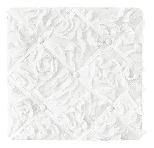 ~? Sweet Jojo Designs White Floral Rose Fabric Memory Memo P