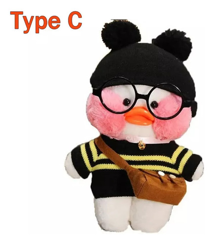 Pato Patito Peluche Lalafan Kawaii Con Ropa Accesorios 30cm