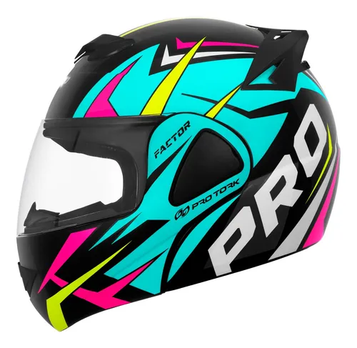 comprar Capacete Lançamento Pro Tork V-pro Jet Factor Brilhante