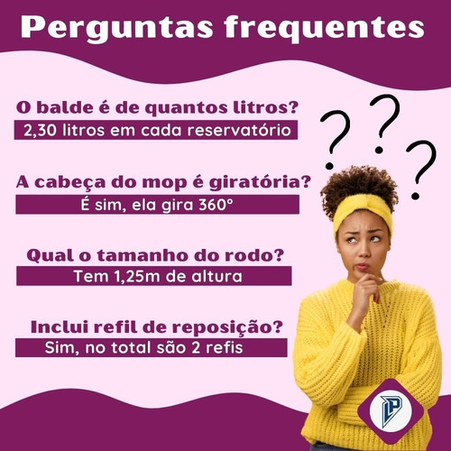 Imagem 7 de 9 de Rodo Mop E Balde Lava E Seca Profissional Com 2 Refil