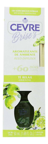 Aromatizante Ambiental Cevre Brise's 60 Días Té Relax Oriental 50ml + 5 Varitas