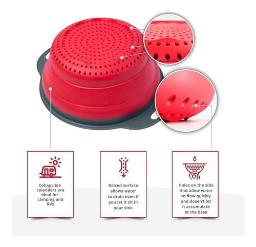 Juego Niklye 3 Coladores Cocina Silicona Plegable
