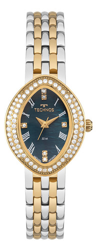 Relógio Technos Feminino Mini Joia Bicolor - 2035nbo/1a Bisel Azul