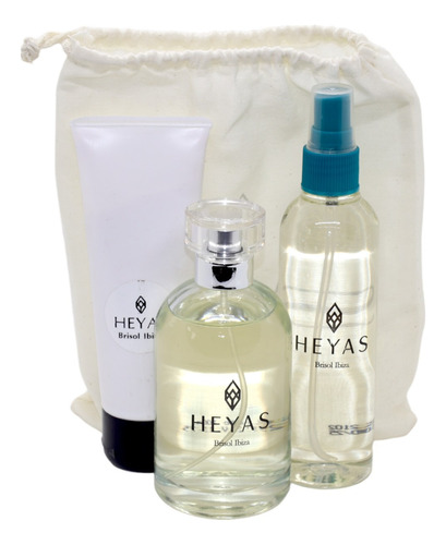 Bolsa Kit Heyas Perfume, Crema, Body Splash 