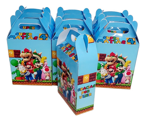 10 Cajas Mc Donald Personalizado Mario Bros