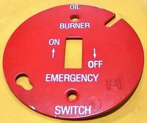 (qty 8) Red Round Oil Burner Emergency Switch Plate/cove Mmj