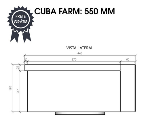 Imagem 4 de 7 de Cuba Coz Estilo Fazenda Durasein 55cm Frete Grátis S/juros