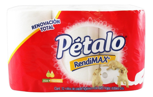 Papel Higiénico Pétalo Rendimax 12 Rollos 320 Hd