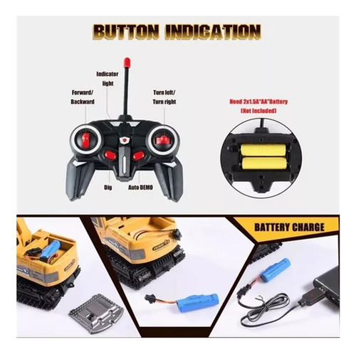 Excavadora Eléctrica Con Control Remoto Lazhu Mini De 6