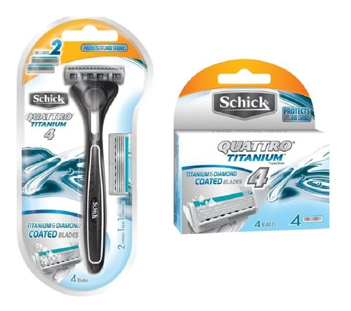 Máquina De Afeitar Schick Quattro Titanium 4 Con 6