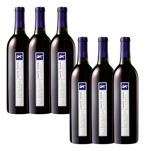 Pack De 6 Piezas De Vino Tinto Santo Tomas Merlot 750 Ml