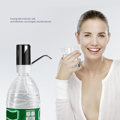 Usb Recargable Botella De Agua Dispensador Bomba De Negro