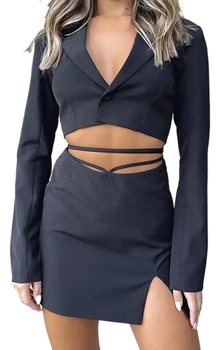 Conjunto De Moda, Traje Para Mujer Blazer Y Falda Corta