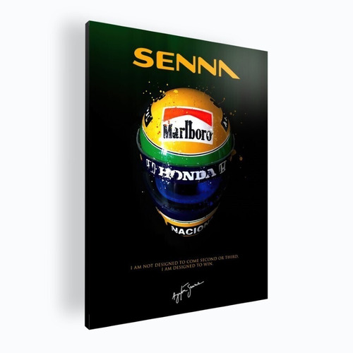 Cuadro Decorativo Moderno Ayrton Senna 84x118 Mdf