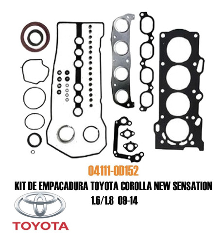 Juego De Empacadura Toyota Corolla New Sensation 1.6/1.8 09/